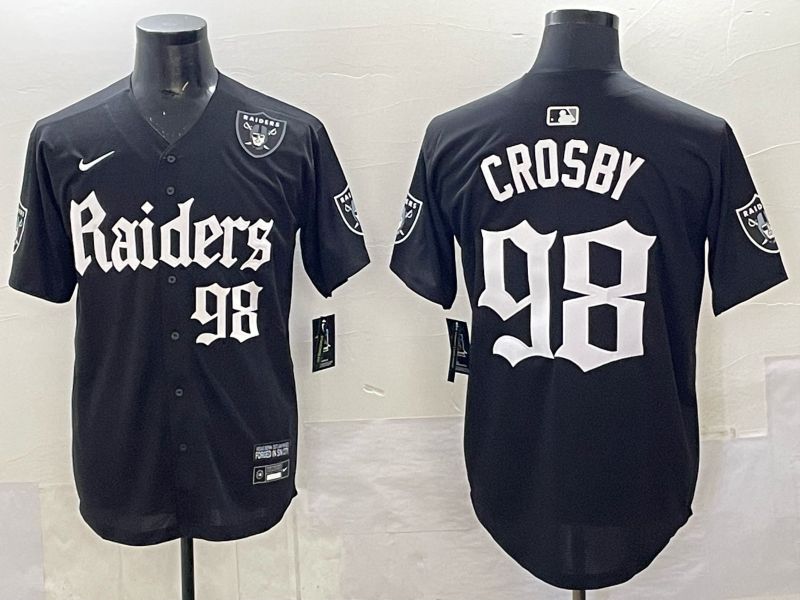 Men 2025 Oakland Raiders #98 Crosby Black 6th generation Joint Name Nike Limited NFL Jersey style 07